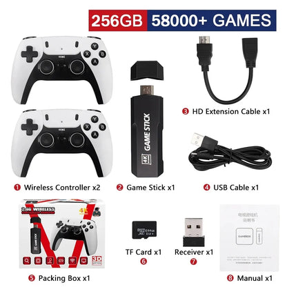 Nytt GD10 PRO Video Game Stick Console 2.4G Double Wireless Controller Game 4K 58000 Spel 256GB Retrospel Pojke Julklapp