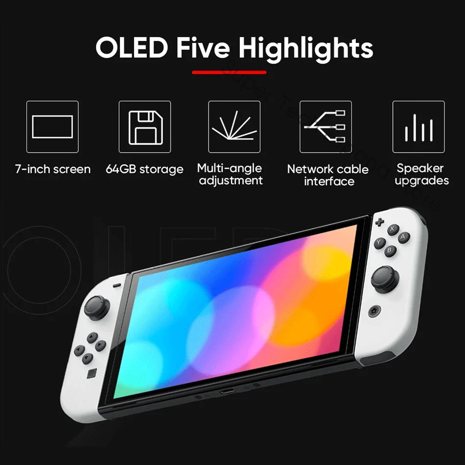 Nintendo Switch OLED-modell 7-tums skärm Joy-Con-handtag Förbättrad ljudjusterbar konsol Stabil TV-läge Videospel