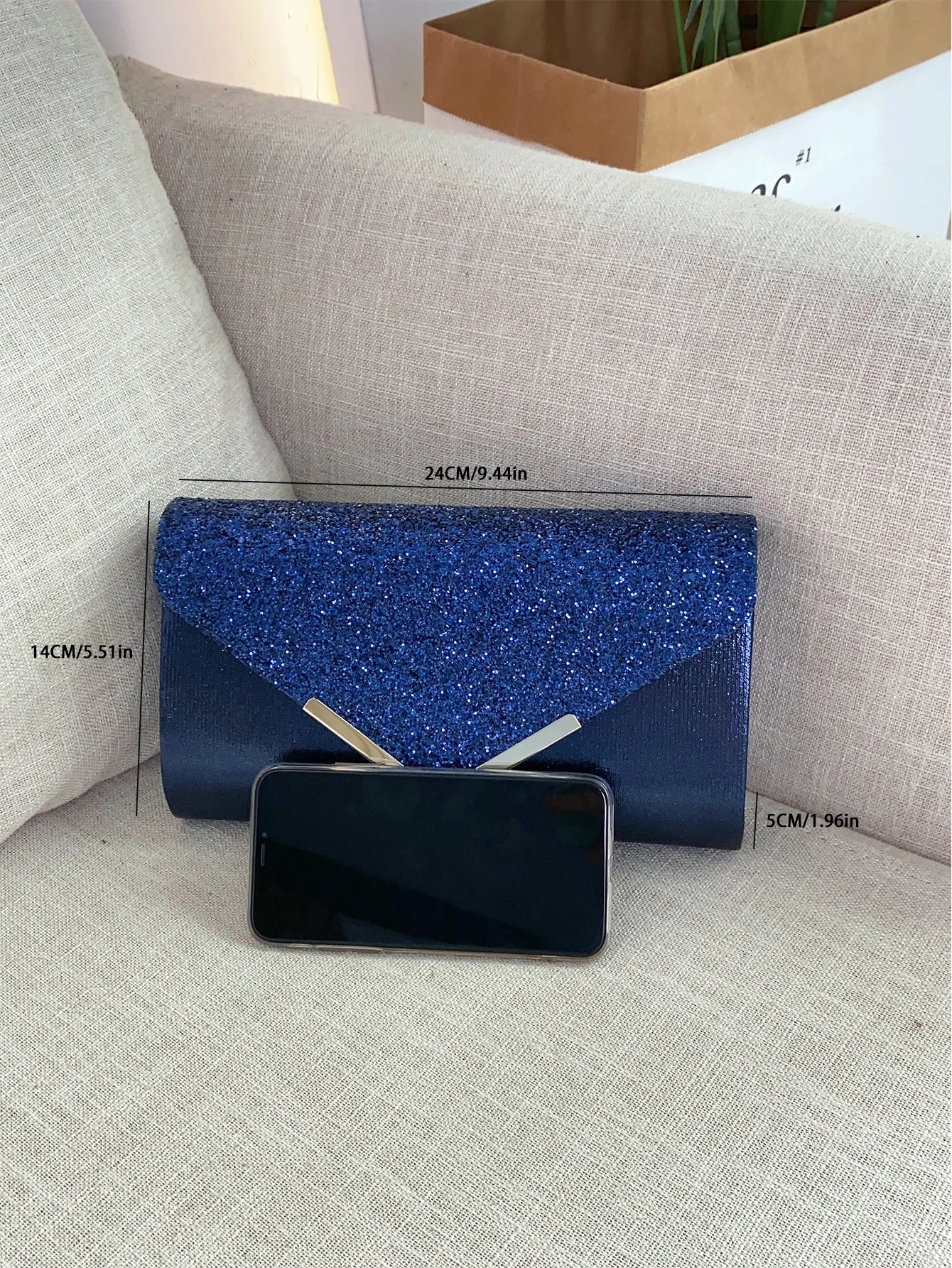 Glitter Bling Envelope Clutch – Elegant fest- och bröllopsväska för kvinnor.