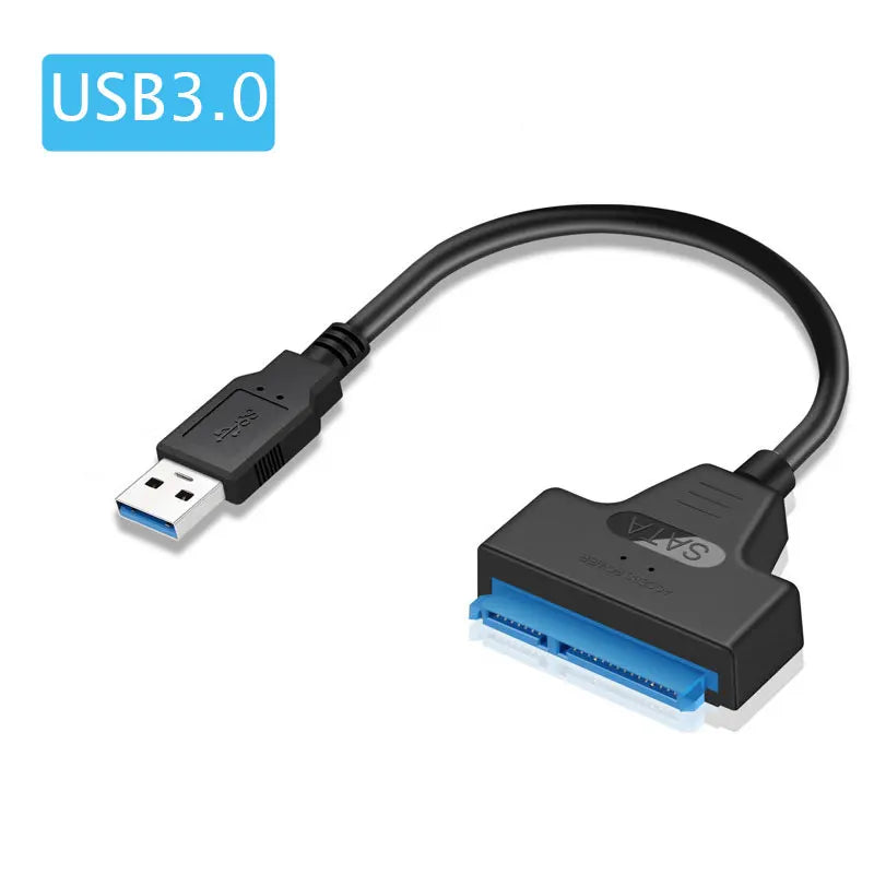 SATA till USB 3.0 / 2.0-kabel Upp till 6 Gbps för 2,5 tums extern hårddisk SSD-hårddisk SATA 3 22-stiftsadapter USB 3.0 till Sata III-sladd