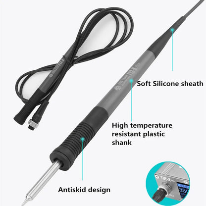 OSS T12-X PLUS Lödstation Elektronisk lödkolv med T12-tips för PCB-reparation Mobiltelefonkort Svetsreparationsverktyg