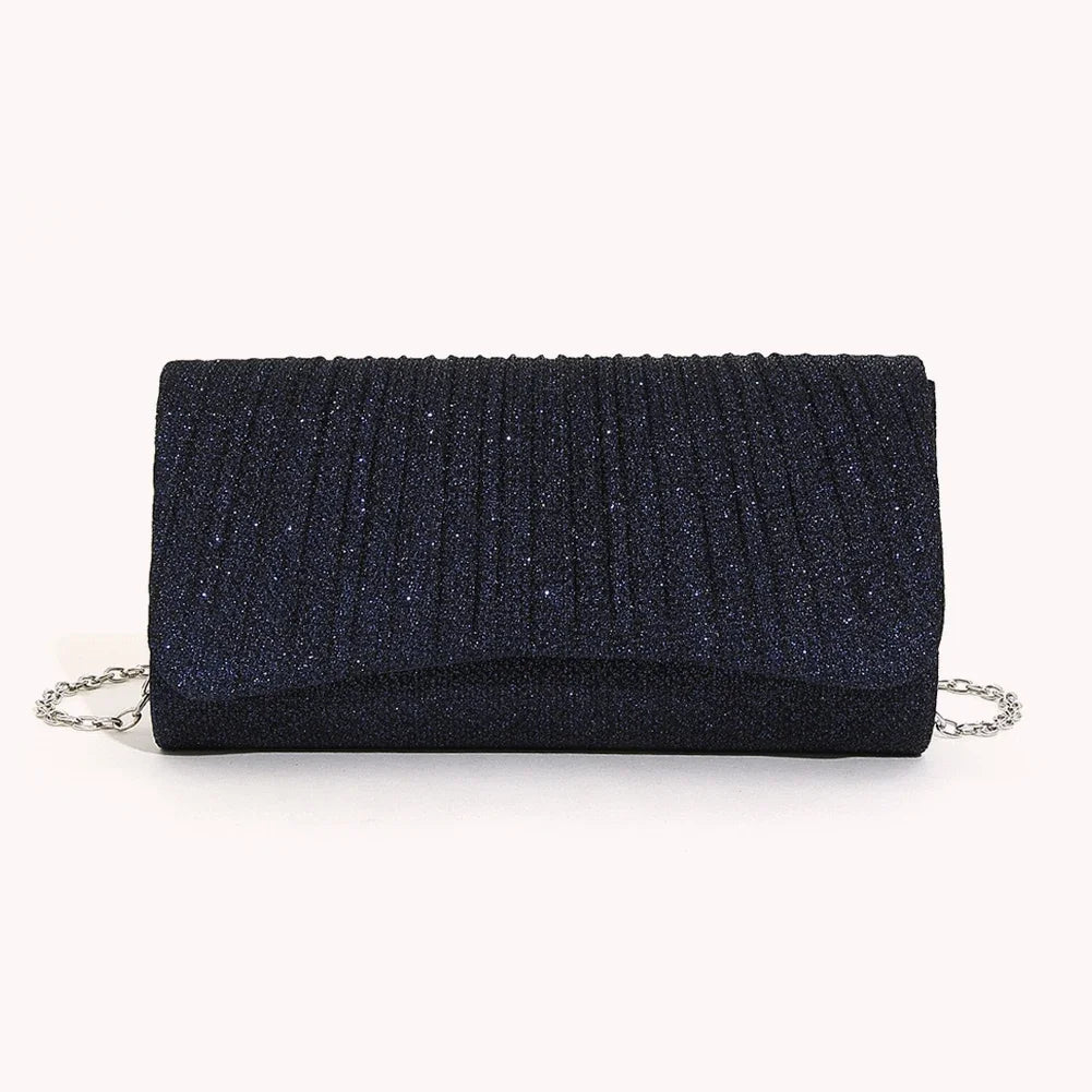 Kvinnor Glänsande Crossbody-väska Elegant glittrande handväska Modekedja Satchelväska Chic Cocktail Bröllopsclutch