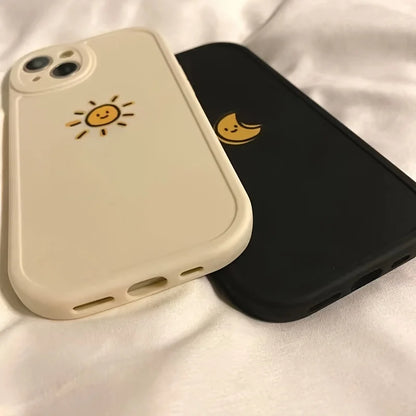 Sun Moon Silicone Cases Cover Phone Case For iPhone