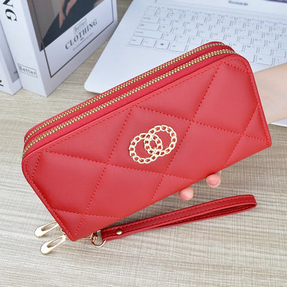 Women's Long Wallet – Double Zipper, Large Capacity Handbag with Double Layer Design, Fashionable and Practical Mobile Case