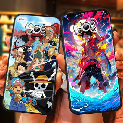 Anime Art Ones Pieces-fodral för Xiaomi: Svart TPU-telefonfodral