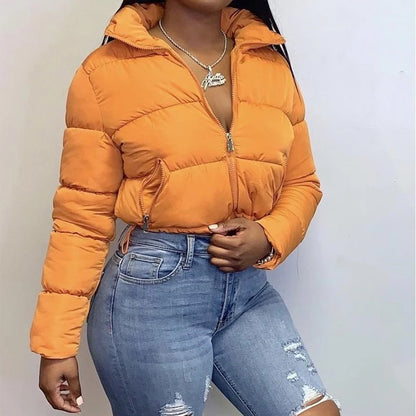 Women's Oversized Solid Color Down Jacket Bubble Style