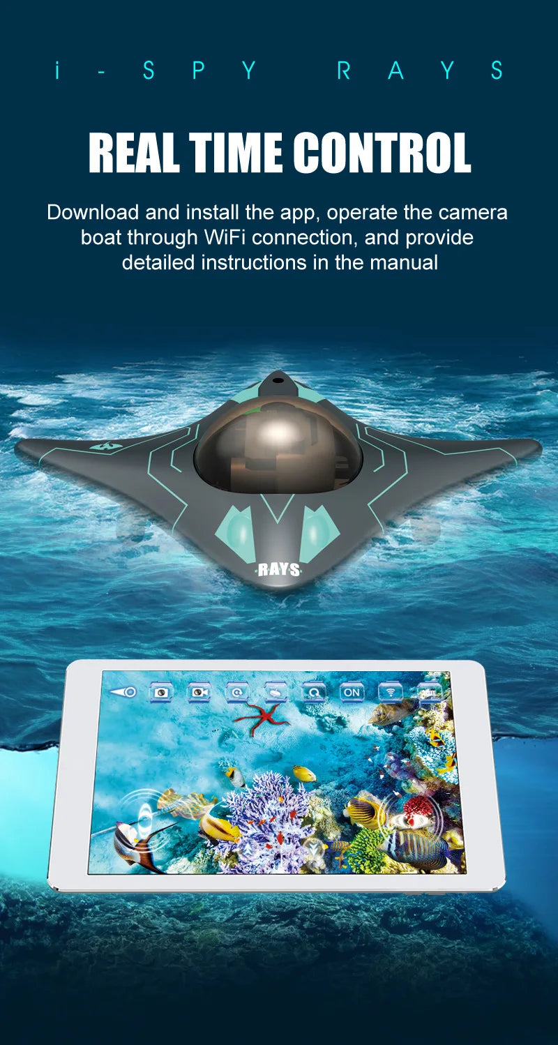 6CH Remote Controlled Boat Waterproof For Underwater Photography WiFi Mini Electric RC HD Camera Speedboat Boy Gift Toy