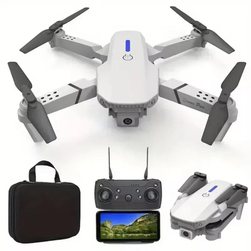 2024 Ny E88 Pro WIFI FPV Drone Vidvinkel HD 4K 1080P Kamera Höjd Håll RC Vikbar Quadcopter Dron Helikopter Leksaker Present