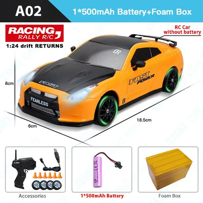 2.4G RC CAR With LED Light 4WD Remote Control Drift Cars Professional Racing Toys GTR Model AE86 for Children Christmas Gifts