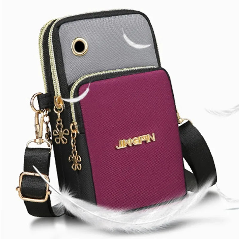 New Mobile Phone Crossbody Bags for Women – Fashion Female Shoulder Bag, Cell Phone Pouch with Headphone Plug, Large Capacity Wallet.