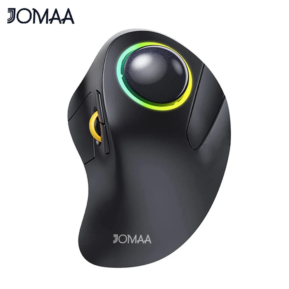 JOA RGB Backlit Wireless Trackball Mouse Wireless 2.4G Rechargeable Ergonomic Rollerball Gaming Mouse for Laptop Mac iPad Game