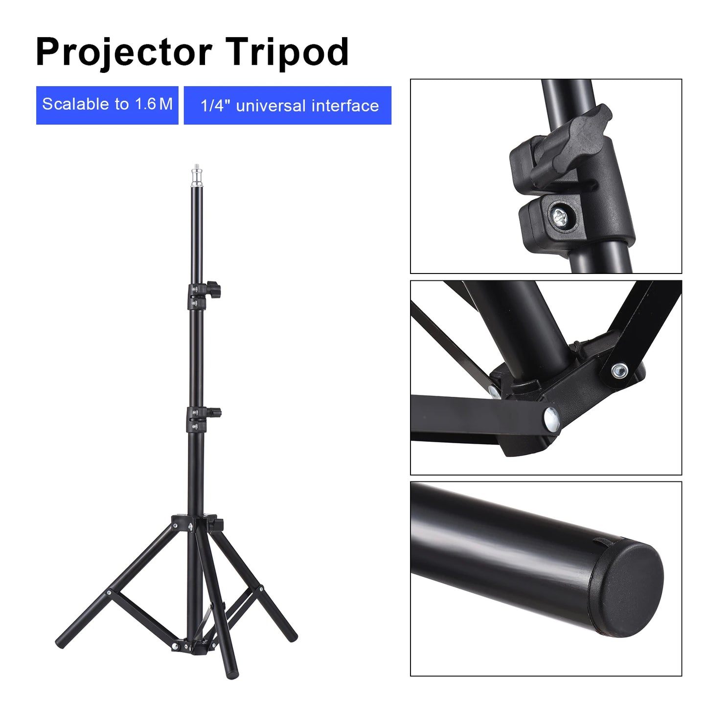 Universal Projector Tripod Stand Stretchable Projector Bracket Aluminum Alloy Portable Holder Adjustable Height for LCD Project