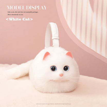 Design Patent Women Shoulder Bag: Cat Pattern, Zipper Closure