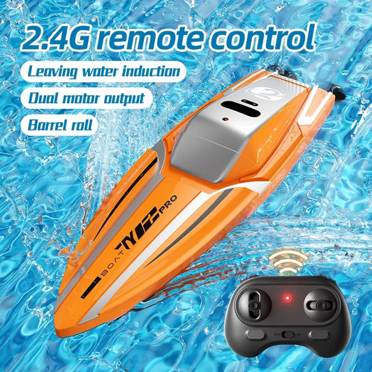 2,4G RC Mini Stunt Speedboat Fjärrkontroll dubbelmotor Höghastighetsfartyg Vattentät modell Barnleksaker Vattenpool Multiplayer-spel