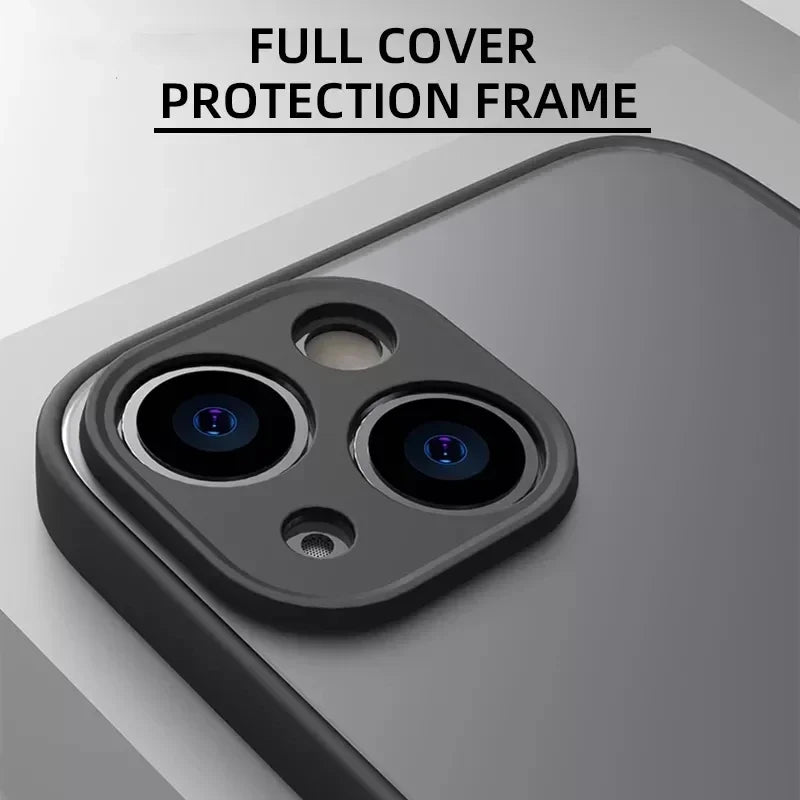 Black Matte Soft Silicone Shockproof Case For iPhone