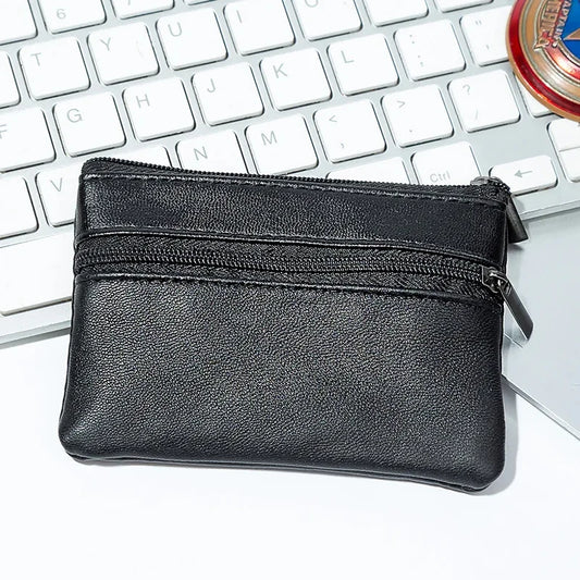 Coin Purse Wallet: Mini Zipper PU Key Holder