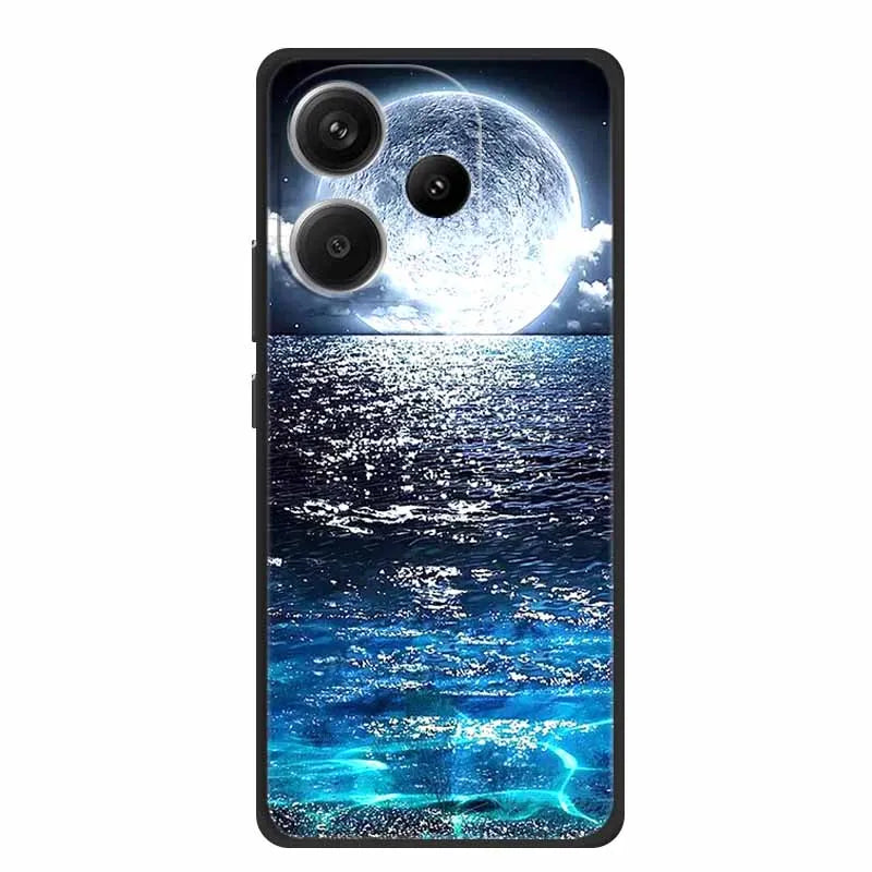 Animals Soft Silikon TPU bakstycke med Wolf Protective Bumper för Xiaomi POCO F6 5G – För POCO F6