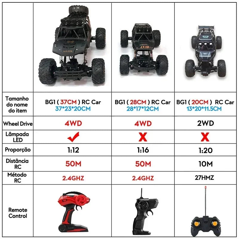 Nya 4WD RC-bilar terrängfjärrkontroll Buggy Truck Racing Drift med LED-ljus RTR-fordon för barnleksakspresenter