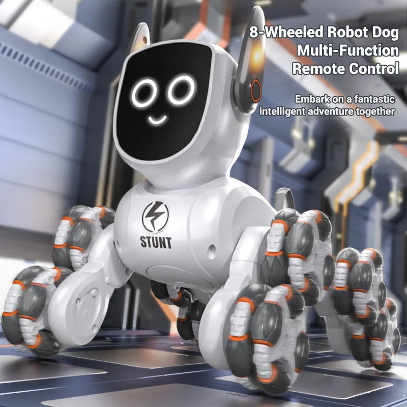 JJRC New Eight Wheel Intelligent Stunt Mechanical Dog Gesture Sensing Remote Control Machine Dog Children'S Electric Toy Gift