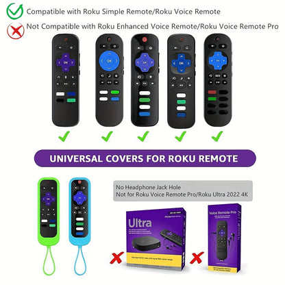 Fjärrkontrollfodral i silikon för Roku TV Remote / Roku Simple Remote / Roku Voice Remote (utan hörlursuttag)