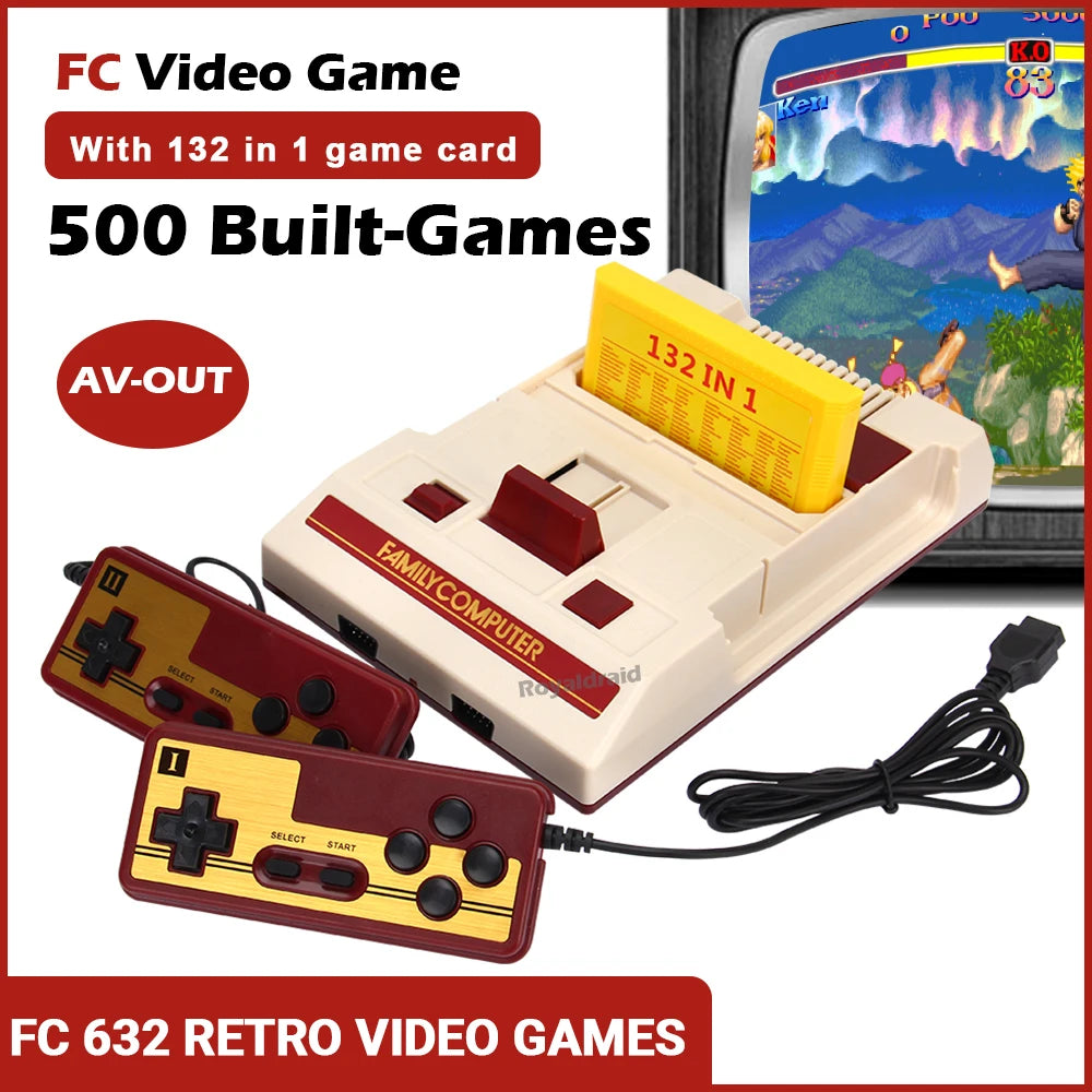 8 Bit Video Game Console Built in 500 Classic Games Family Computer TV Game Console Support Game Cartridge For FC Retro Gaming