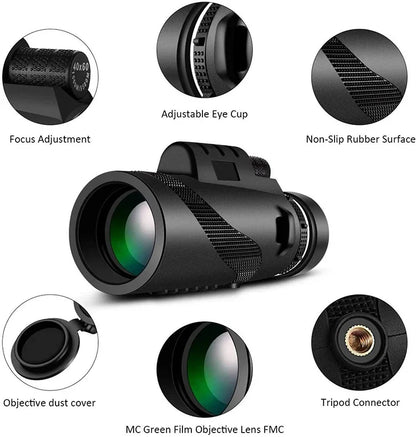 Portable Zoom HD 5000M Telescope Folding Long Distance Mini Powerful Telescope for Hunting Sports Outdoor Camping Travel