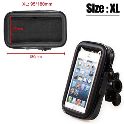 Waterproof Bicycle Phone Holder – Motorcycle Bike Handlebar Case Bag for iPhone 15 Pro Max, 14, Samsung, Bike Phone Stand Mount