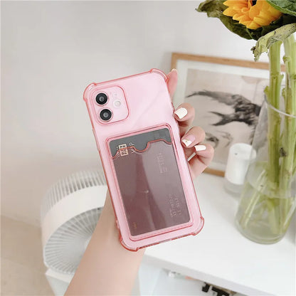 Card Bag Wallet Clear Phone Case For Xiaomi