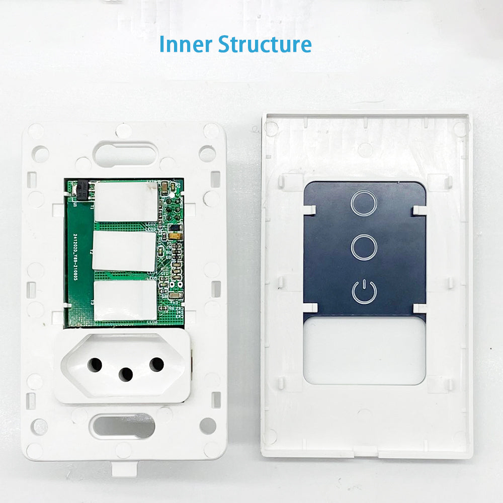 Melery Tuya Wifi Smart Brazil Ljusbrytare Vägguttag Stickkontakt Uttag Touch Sensor Glaspanel Fjärrkontroll från Alexa Dot Google Home