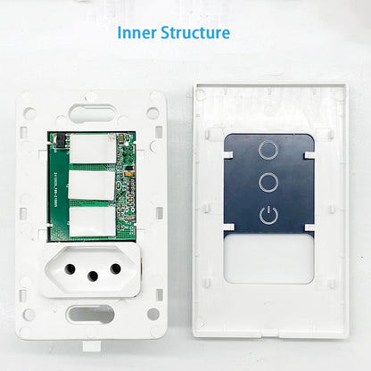 Melery Tuya Wifi Smart Brazil Ljusbrytare Vägguttag Stickkontakt Uttag Touch Sensor Glaspanel Fjärrkontroll från Alexa Dot Google Home
