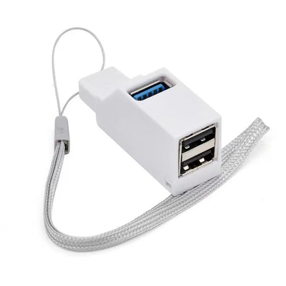 USB 3.0 HUB Adapter Extender Mini Splitter Box 1 to 3 Ports High Speed USB 2.0 For PC Laptop U Disk Card Reader