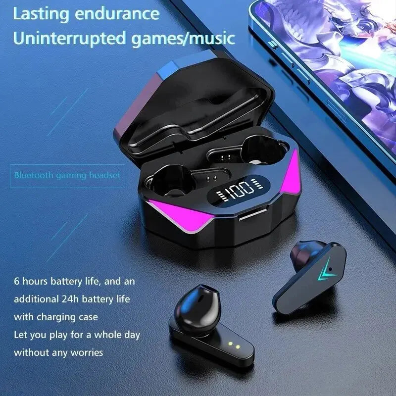 X15 TWS Trådlöst Bluetooth-headset LED-skärm Gamer-hörlurar med mikrofon Trådlösa hörlurar Brusreducerande Bluetooth-hörlurar