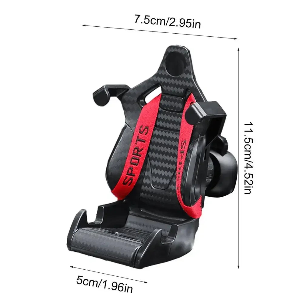 360° Carbon Fiber Racing Seat Car Phone Bracket – Universal Air Vent GPS Support