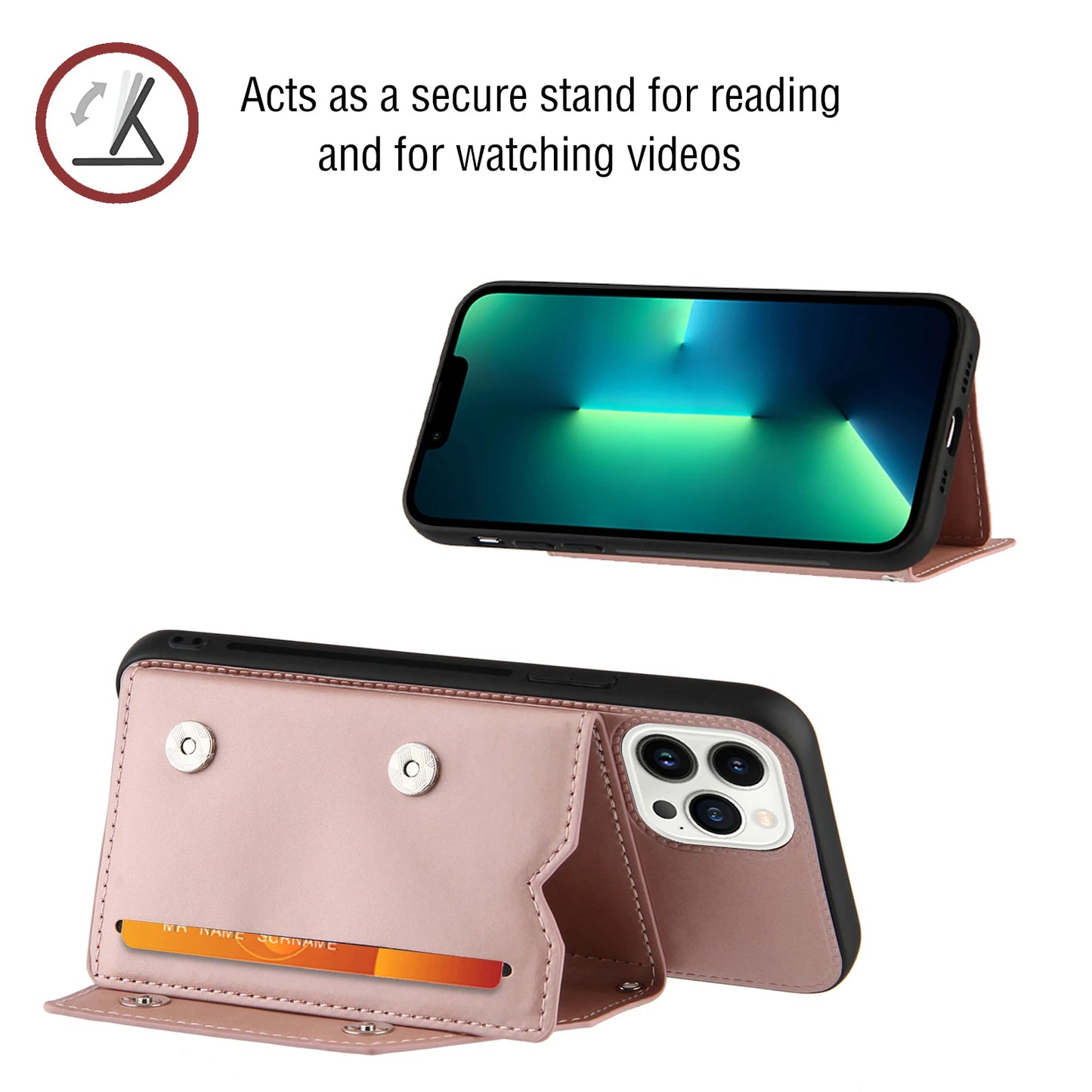 Rose gold Wallet Phone Case For iPhone