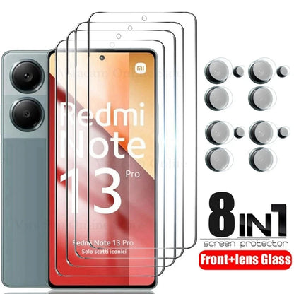 8in1 Tempered Glass For Redmi Note 13 Pro 5G 4G Camera Lens Screen Protector Note13 5G Safety Protective Glass