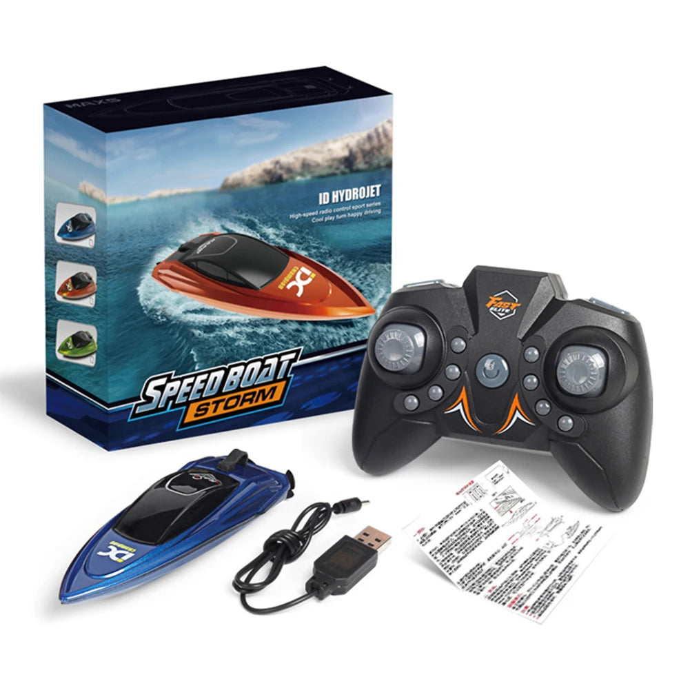 2.4GHz Electric RC Speed Boat Remote Control Watercraft Ship with LED for Kids Adults Holiday Birthday Party Gifts