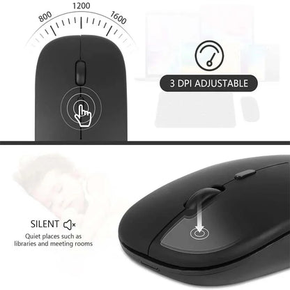 Xiaomi 2.4GHz Bluetooth Mouse Wireless USB Rechargeable Silence Ergonomics Double Model Mini