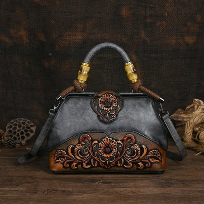 MOTAORA Luxury Bag: Handmade, Leather, Vintage Carved