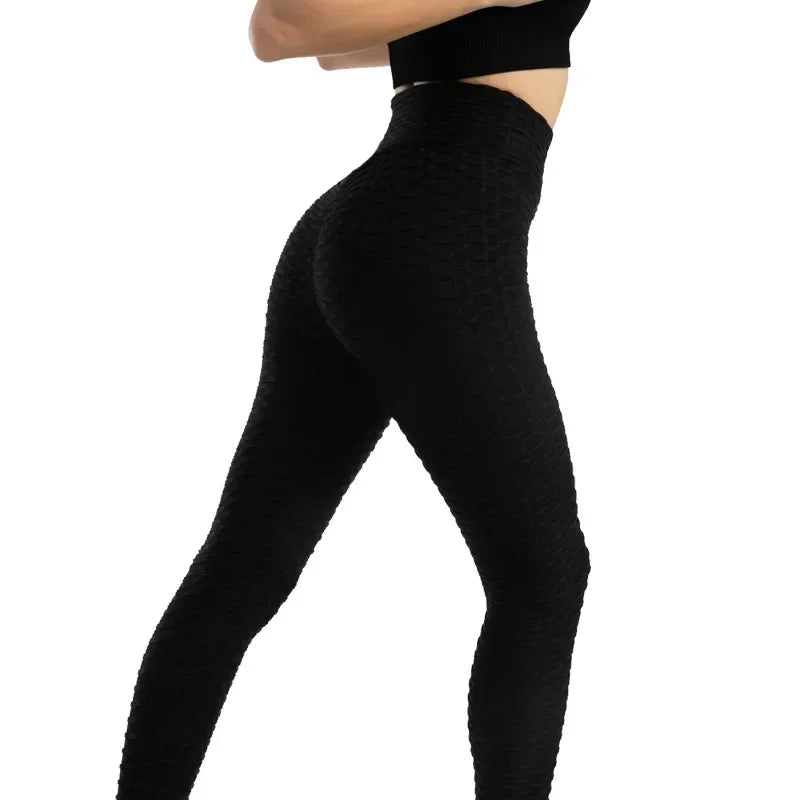 Women's High Waist Seamless Bubble Leggings with Hip Lift