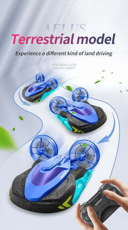 New S10 Water & Land 2 in 1 Remote Control High Speed Boat 2.4G Amphibious Hovercraft RC Drift Car Kids Toys Christmas Gifts