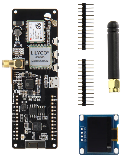 LILYGO® TTGO Meshtastic T-Beam V1.2 ESP32 LoRa 915MHz 433MHz 868MHz 923MHz WiFi BLE GPS Med 0,96 tum OLED 18650 batterihållare