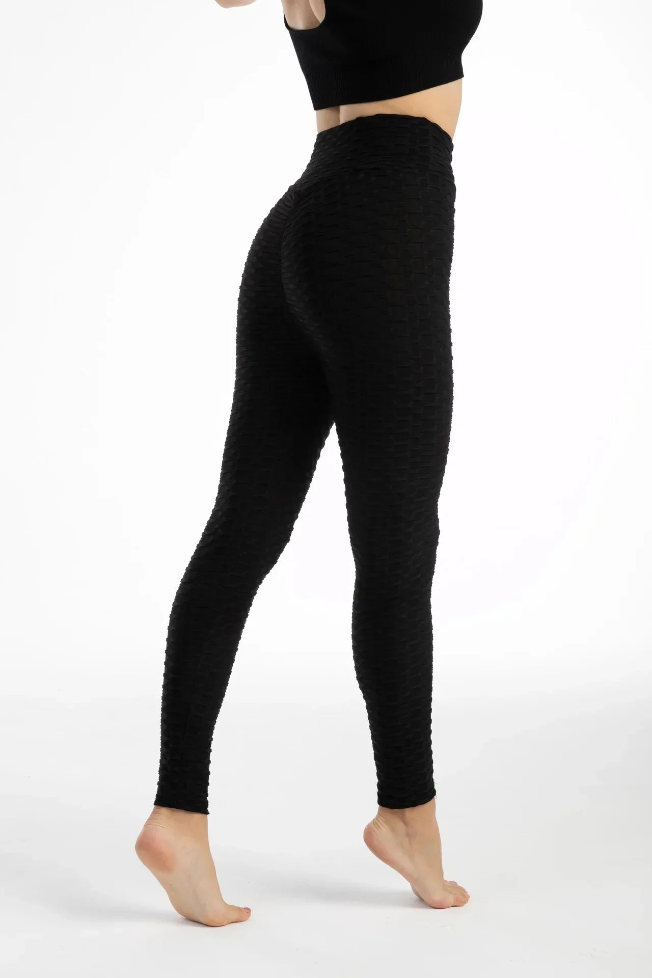 Women's High Waist Seamless Bubble Leggings with Hip Lift