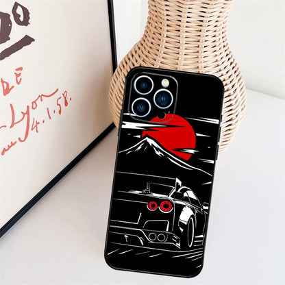 Skyline GTR R34 Case For iPhone 11 12 13 14 16 15 Pro Max Mini X XS Max XR Plus Cover Coque