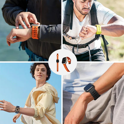 Sportband kompatibelt med Apple Watch-band 49/45/44/42/41/40 /38 Mjukt silikonband för män för kvinnor