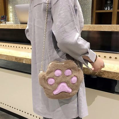 Women's Cartoon Plush Cute Cat Shoulder Messenger Bag – Student Phone Bags, Mochilas Para Mujer, Mochilas Femeninas, Mochila Y2K.