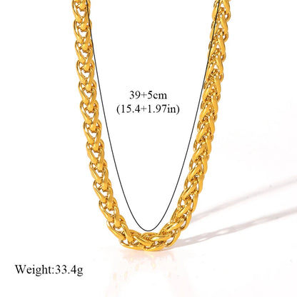 EILIECK 316L Stainless Steel Metal Twist Wound Chain Necklace For Women Fashion 18K Gold Plated Neck Chain Collar Jewelry Bijoux