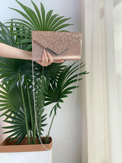 Glitter Bling Envelope Clutch – Elegant fest- och bröllopsväska för kvinnor.