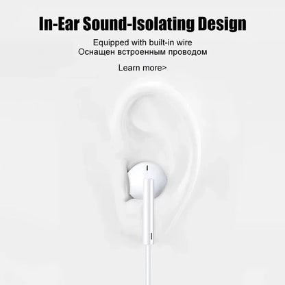 Original Headphones For Apple iPhone 15 14 11 12 13 Pro Max Earphones XR X XS 8 Plus Bluetooth Wired Earbuds Headset Accessories