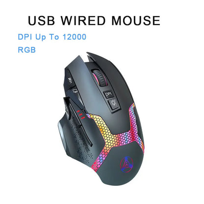 Bluetooth 4.0 5.0 2.4G Wireless Rechargeable DPI Up 4000 Wired Gaming Mouse Silent Ergonomic Computer For Macbook Laptop Office