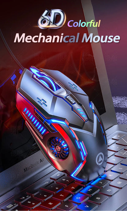 UTH G5 Six key 3200PDI wired illuminated gaming mouse, e-sports mechanical mute computer accessories